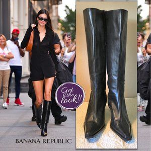 BANANA REPUBLIC Black Leather Knee Boots